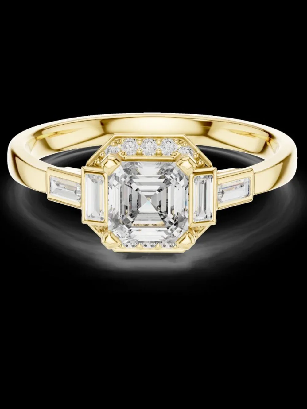 2ct Asscher Cut Lab Grown Diamond IGI Cert 14K Solid Gold Ring Everyday Wear